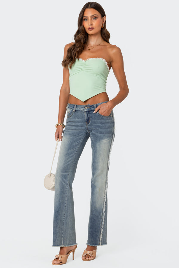 Cinched Strapless Triangle Top view 2