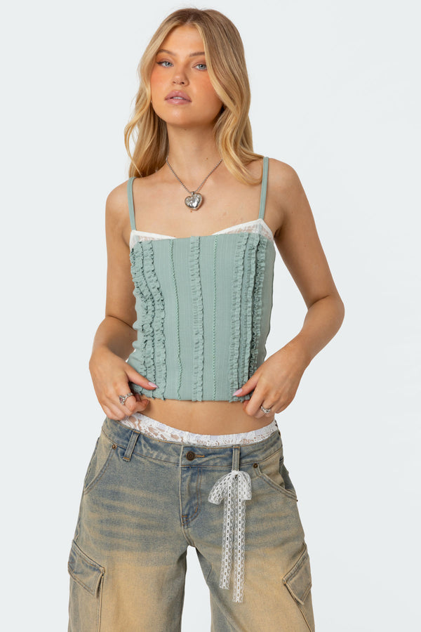 Ruffled Bra Top view 1
