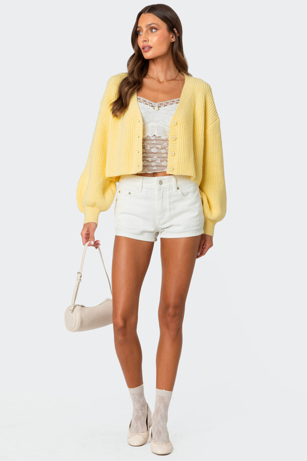 Sabrina Chunky Knit Cropped Cardigan view 2
