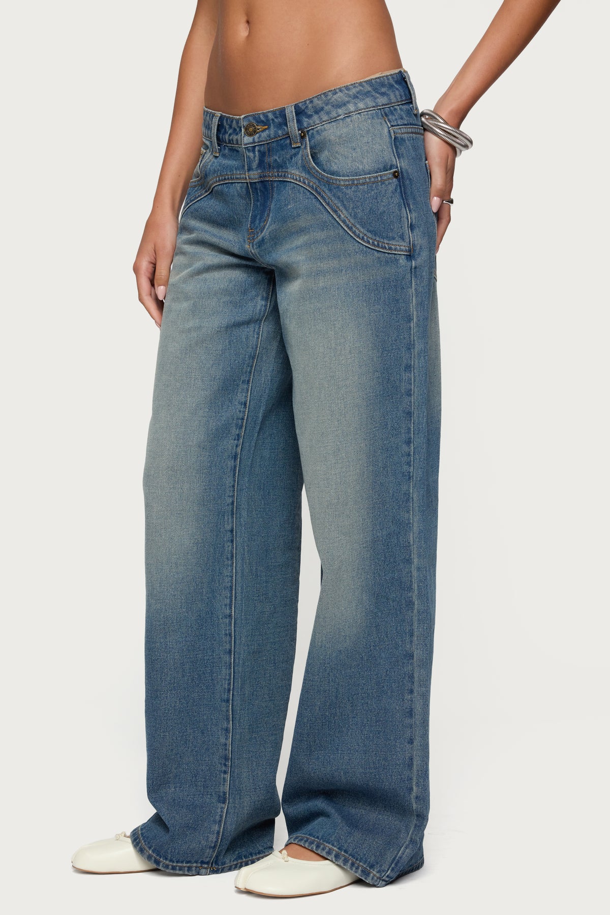Ronny Western Low Rise Baggy Jeans