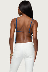 Soleil Embroidered Open Back Top