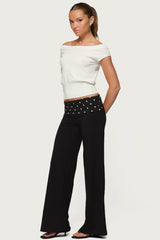 Reeva Polka Dot Foldover Pants