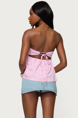 Maddie Strapless Striped Babydoll Top