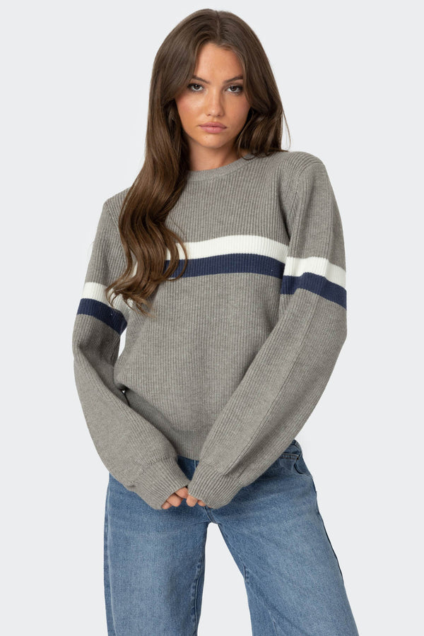 Nautical Striped Oversized Sweater view 1