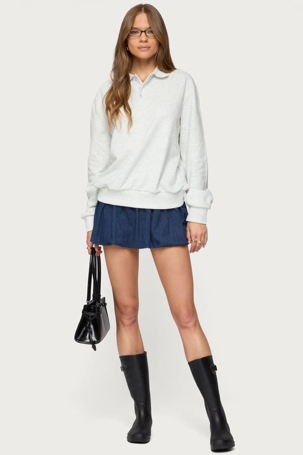 Scholar Oversized Polo Sweatshirt view 2