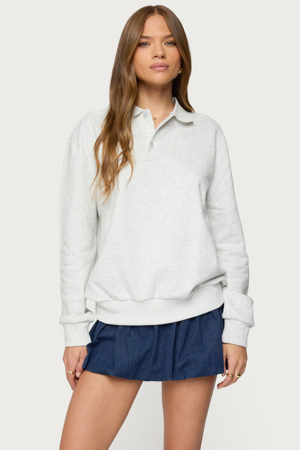 Scholar Oversized Polo Sweatshirt view 1