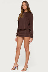 Guilia Backless Long Sleeve Romper