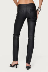 Kaede Faux Leather Low Rise Skinny Jeans