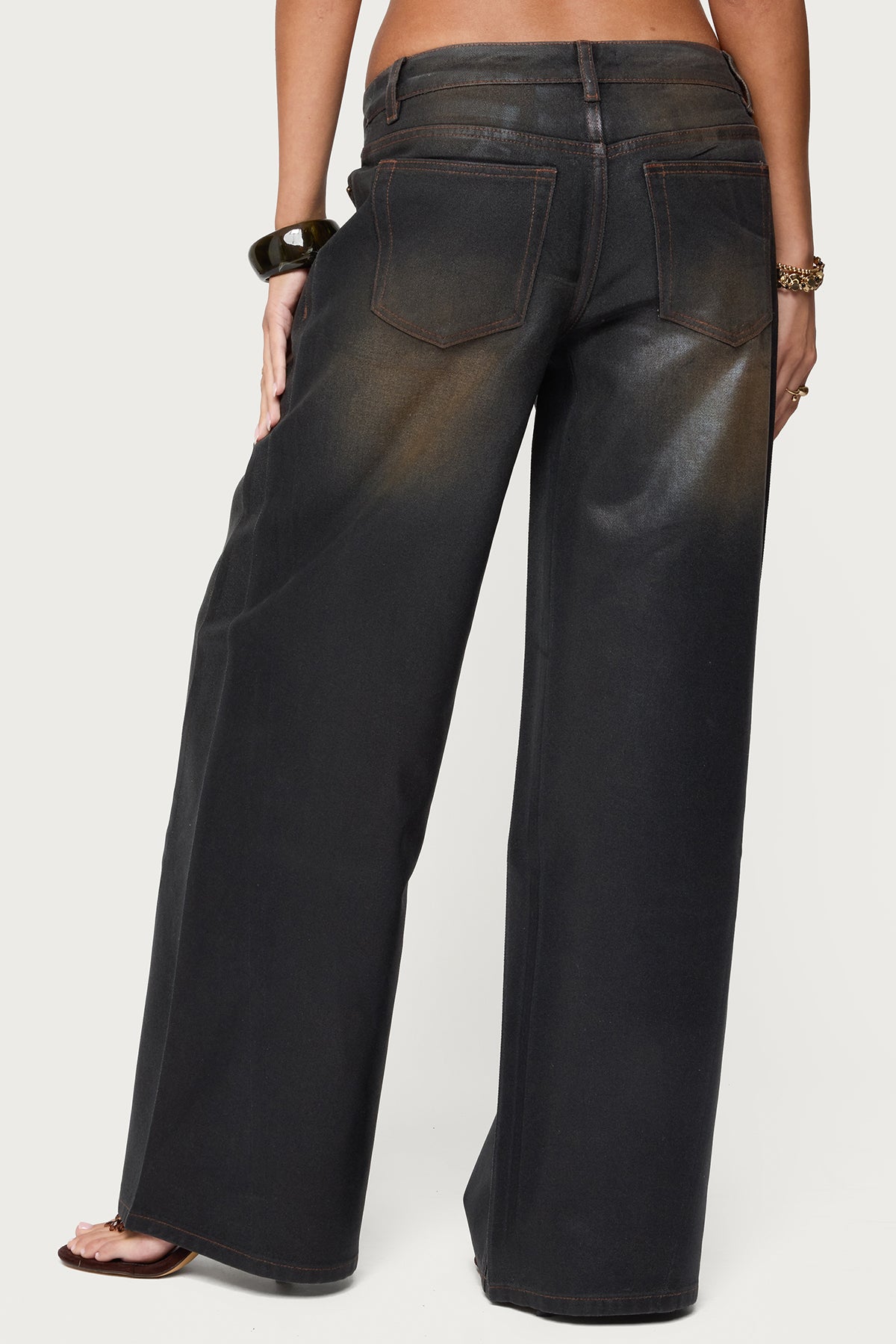 Saharah Mud Wash Low Rise Baggy Jeans