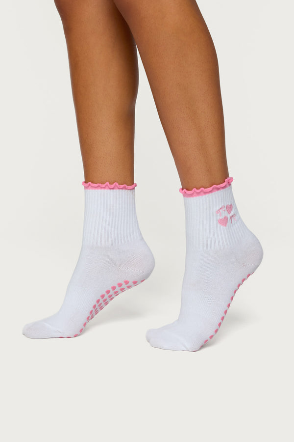 Heart & Bow Pilates Socks view 1