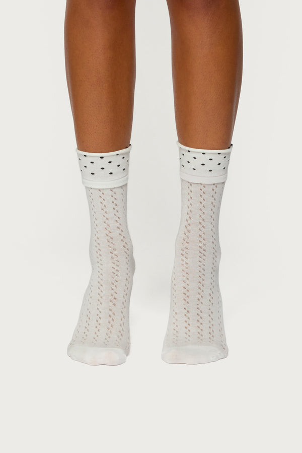 Pointelle Polka Dot Socks view 2