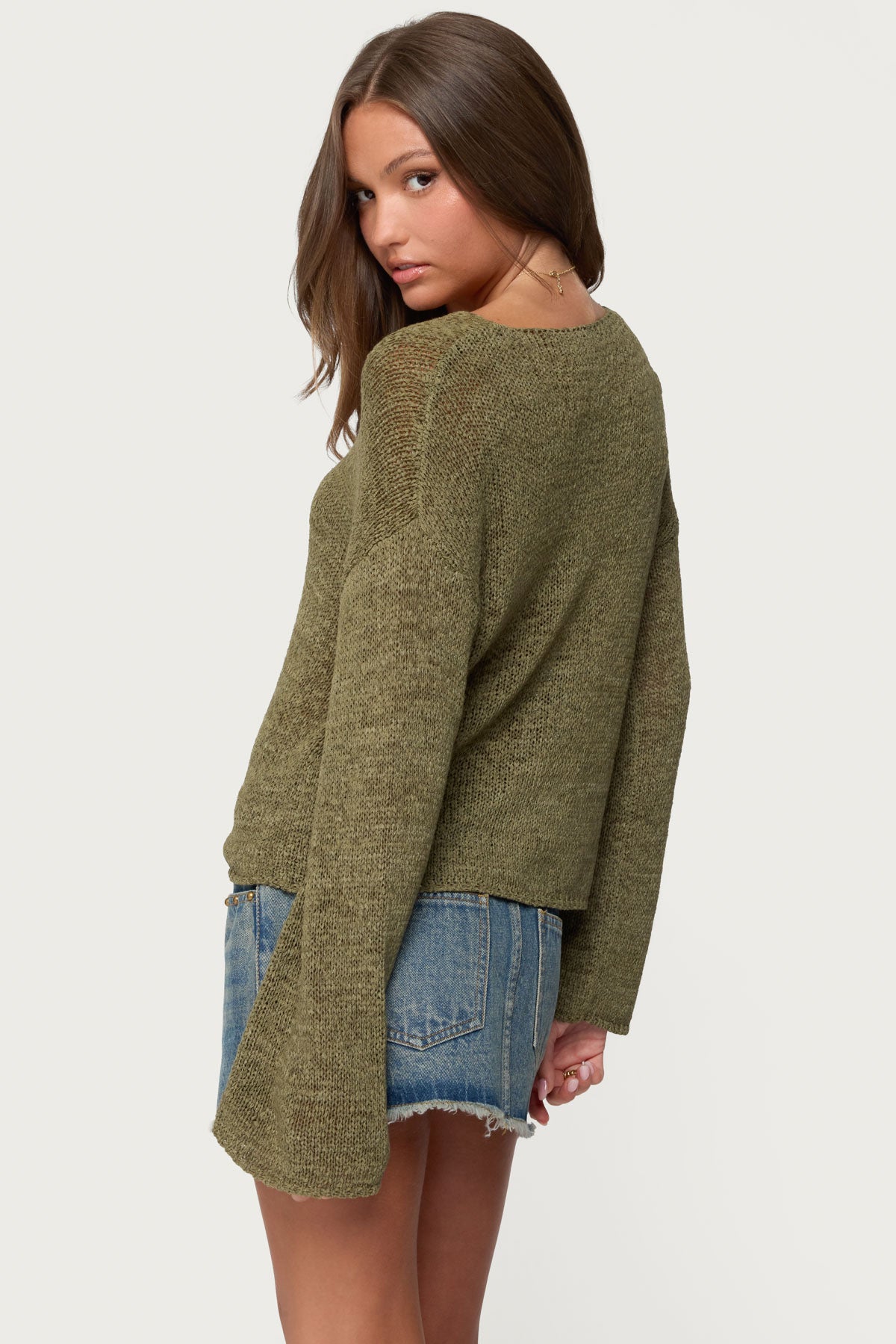 Drop Shoulder Light Knit Sweater