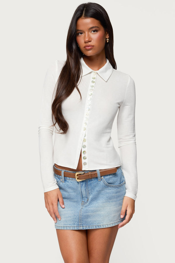 Pennie Iridescent Button Up Shirt view 1
