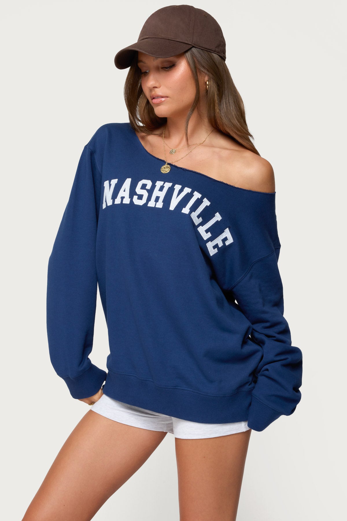Nashville Oversized Wide Neck Sweatshirt