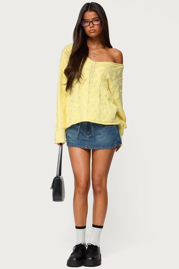 Inga Oversized Cable Knit Sweater view 2