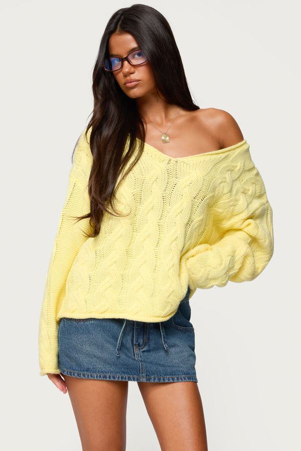 Inga Oversized Cable Knit Sweater view 1