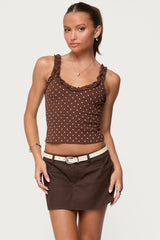 Pippin Ruffle Polka Dot Tank Top