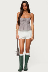 Zahara Gingham Babydoll Top