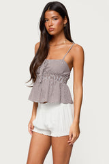 Zahara Gingham Babydoll Top
