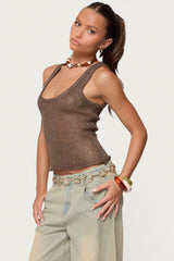 Eleora Sequin Knit Tank Top