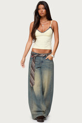Ruelle Contrast Frill Tank Top