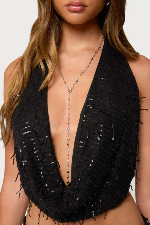 Heart & Diamond Cascading Necklace view 1