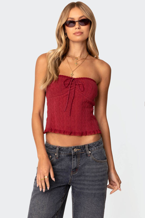 Lacey Knit Tube Top view 1