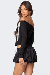Lace Bow Off Shoulder Top