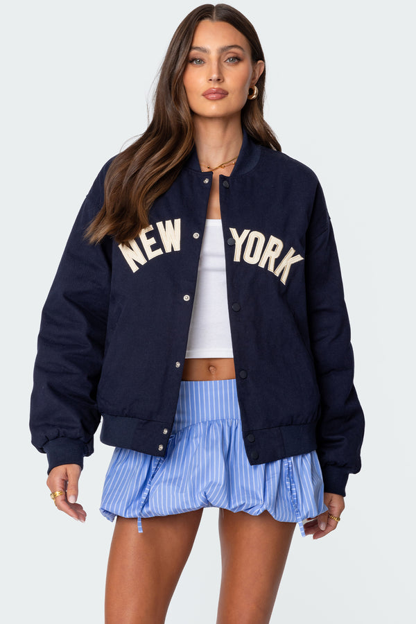 Big Apple Oversized Bomber Jacket view 1