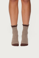 Frilled Gingham Socks