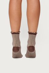 Frilled Gingham Socks
