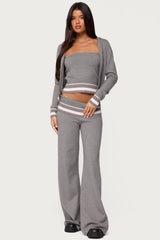 Kaliya Stripey Foldover Knit Pants