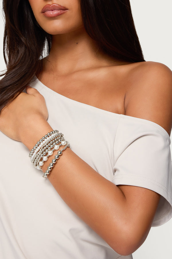 Glam Pearly Beaded Bracelet Pack view 1