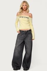 Skater Girl Washed Low Rise Baggy Jeans