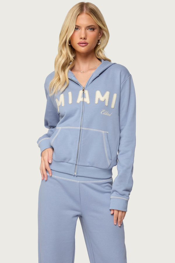 Miami Babe Zip Up Hoodie view 1