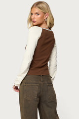 Ronie Contrast Raglan Top