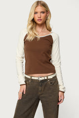 Ronie Contrast Raglan Top