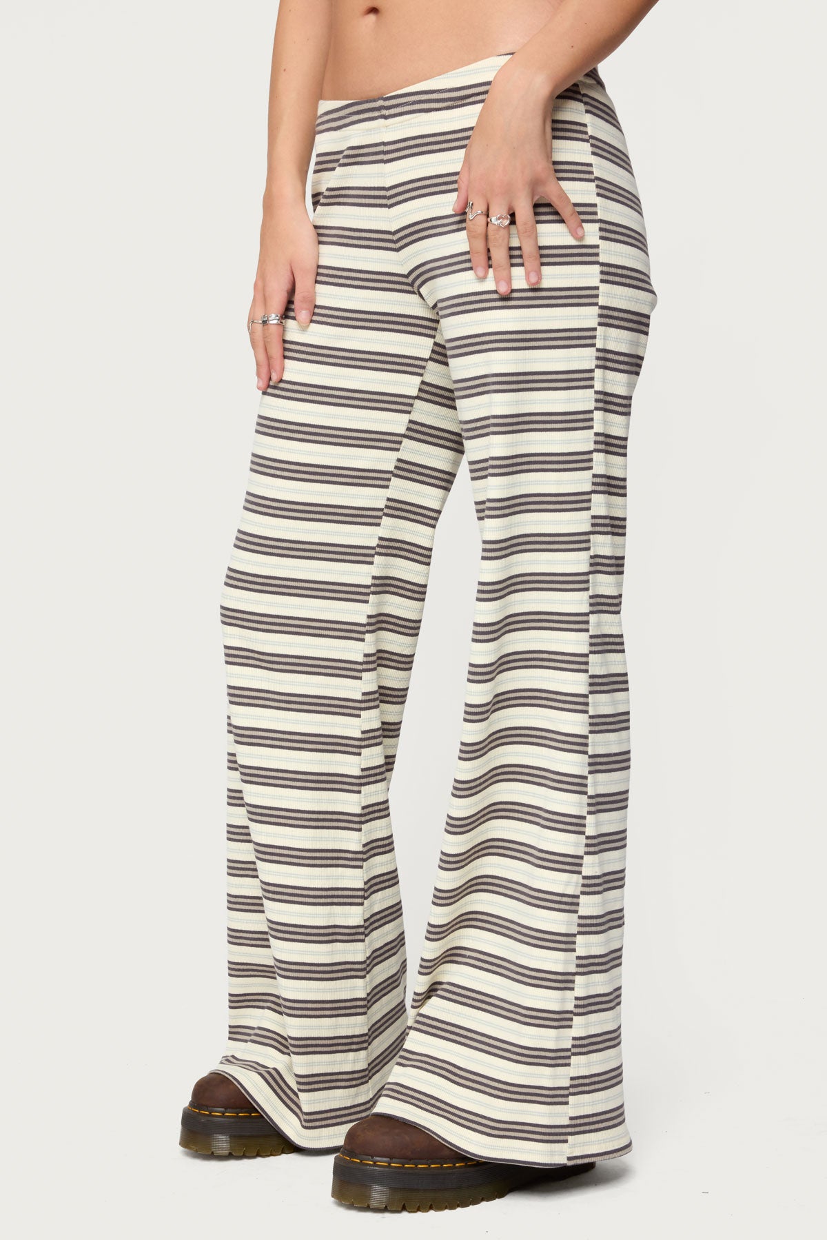Avalie Striped Ribbed Pants