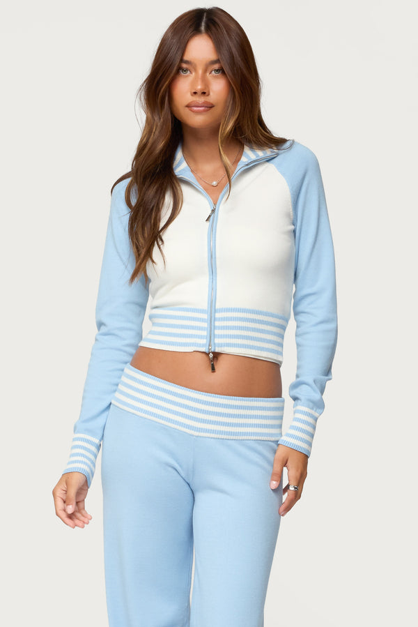 Clarisse Contrast Stripey Cardigan view 1