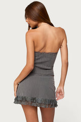 Mona Lacey Pinstripe Strapless Corset