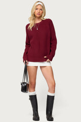 Lavonne Oversized Knit Raglan Sweater