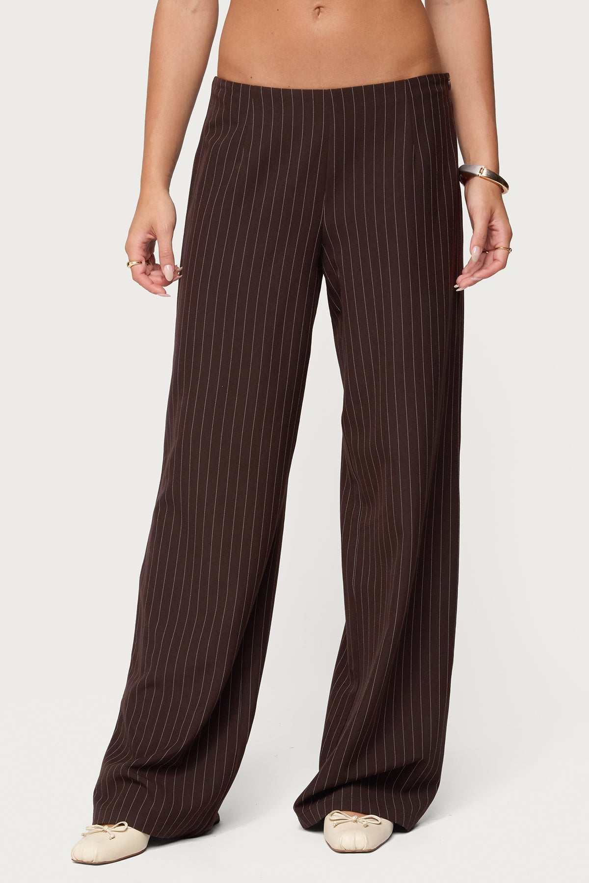 Kerie Pinstripe Low Rise Pants