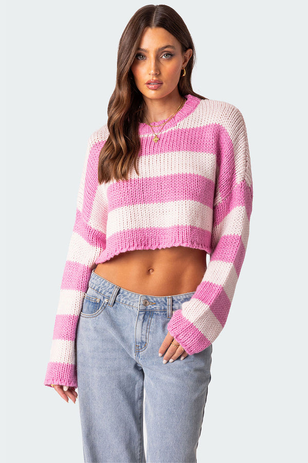 Ozzy Cropped Knitted Sweater view 1