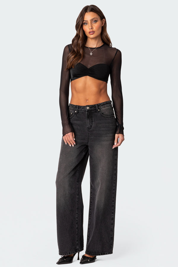 Night Out Sheer Crop Top view 2