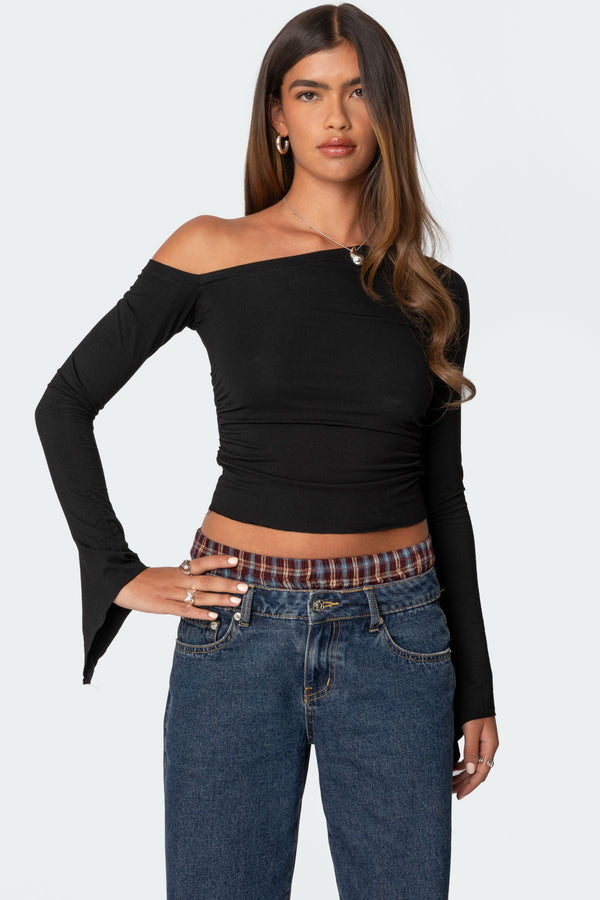 Stacie Asymmetric Long Sleeve Top view 1