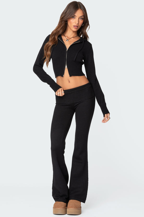 Desiree Knitted Low Rise Fold Over Pants view 1