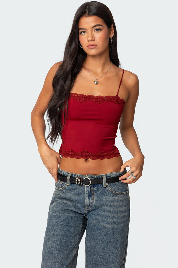 Cruella Lace Trim Tank Top view 1