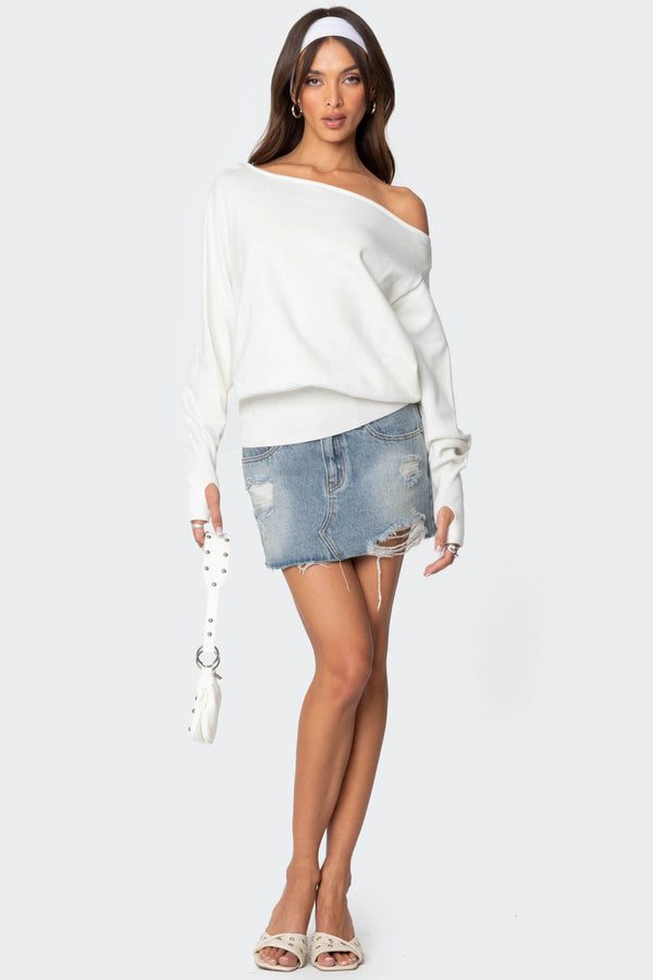 Off Shoulder Oversized Sweater view 2