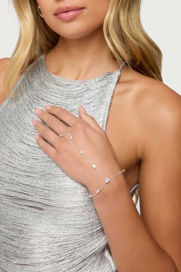 Rhinestone Hand Chain view 1