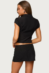 Myrna Cut Out Collar Top